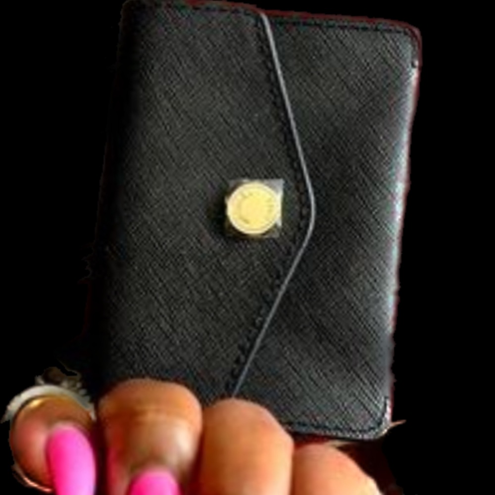 NWOT Mini Michael Kors Textured Coin Pouch (Black)